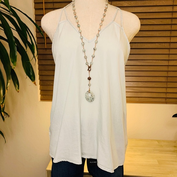 NAKED ZEBRA Chambray Halter Tank - Picture 3 of 9